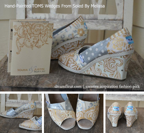 Stand Out At Your Wedding with Hand Painted TOMS Shoes Wedges